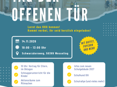 Herzliche Einladung zum Tag der Offenen Tür am KKG Herzliche Einladung zum Tag der Offenen Tür am KKG